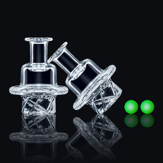 Banger Glass Accessories Clear Glass Cap with 2 Glow Balls Female Male 45 90 Degree Domeless Quartz Nail for Oil Rigs Water Tobacco Pipes Smoking