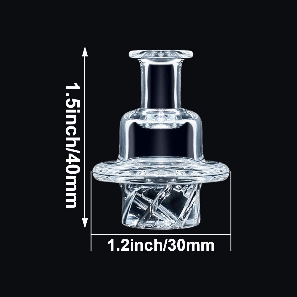 2 Pieces Glass Smoking Accessories  Tobacco Clear Glass Cap with 2 Glow Balls Female Male 45 90 Degree Domeless Quartz