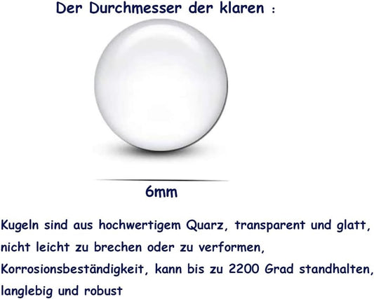 20 Pcs Clear Quartz Pearl Balls for Glass Collector,4mm OD Quartz Balls